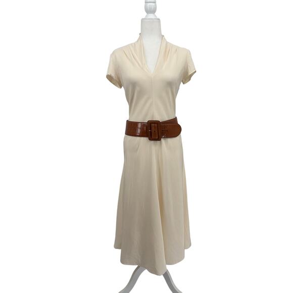 Ralph Lauren Collection Silk Dress 10 Runway 2009 White Short Sleeve Carrie SATC - Picture 8 of 16